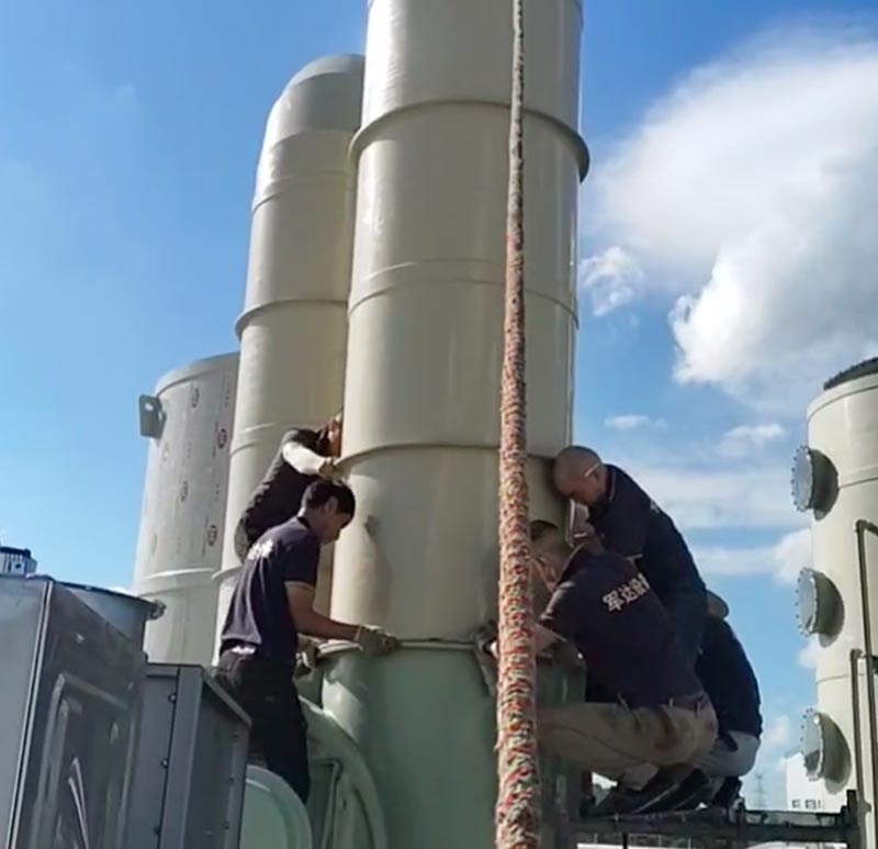 Instalación de torre de gases de escape para la línea de producción de galvanoplastia Junda